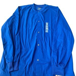 Cherokee Professionals Men's Blue Snap Front Scrub Jacket XL TG